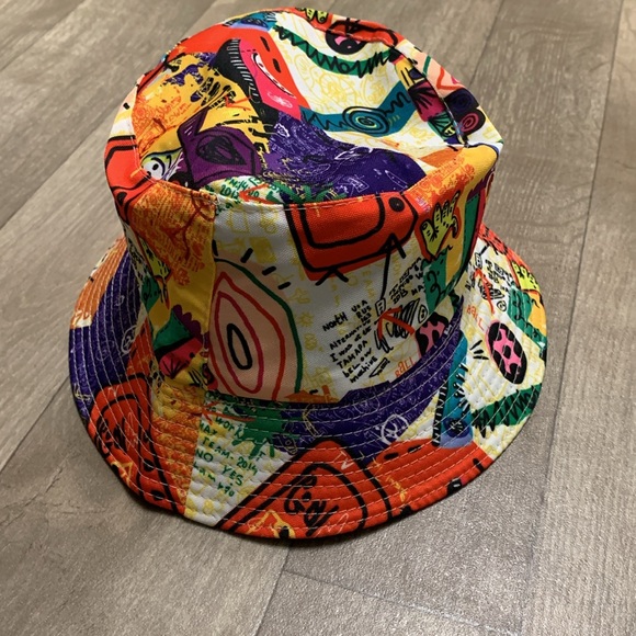 Unisex NWOT Unbranded Graffiti Off Graphic Color Block Artsy Bucket Hat Cap‎ - Picture 5 of 7